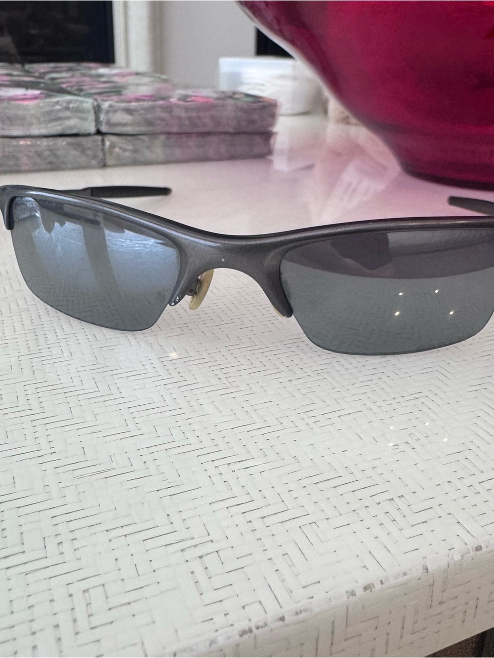 Oakley Razwire Matte Grey Frame Silver Lens Sunglasses